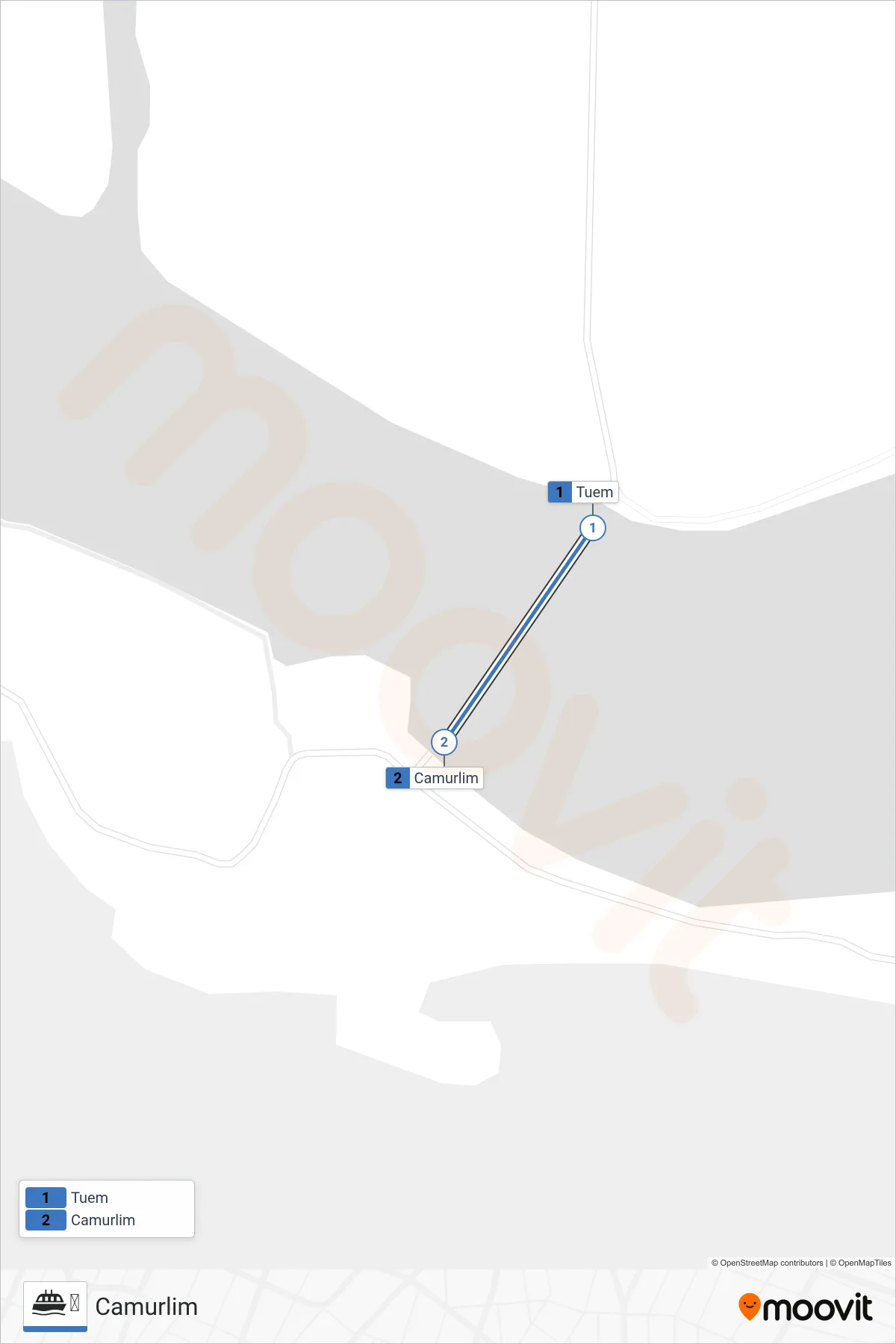 ⛴ ferry Line (Camurlim) route and stops on a map