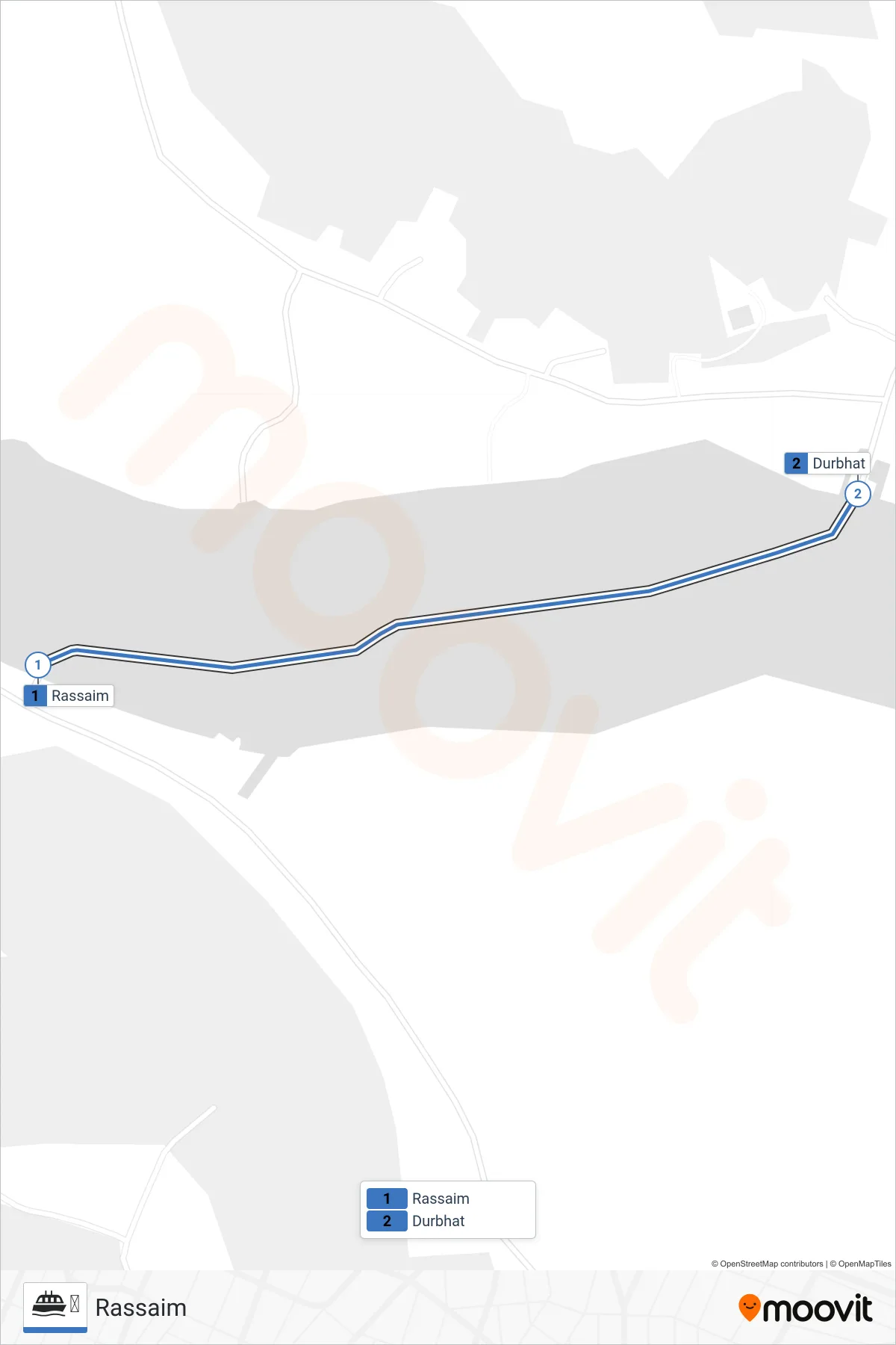 ⛴ ferry Line (Rassaim) route and stops on a map