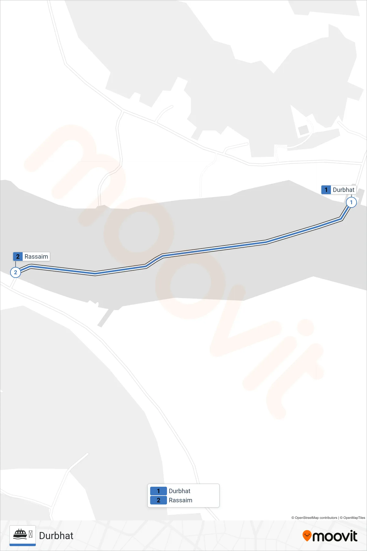 ⛴ ferry Line (Durbhat) route and stops on a map