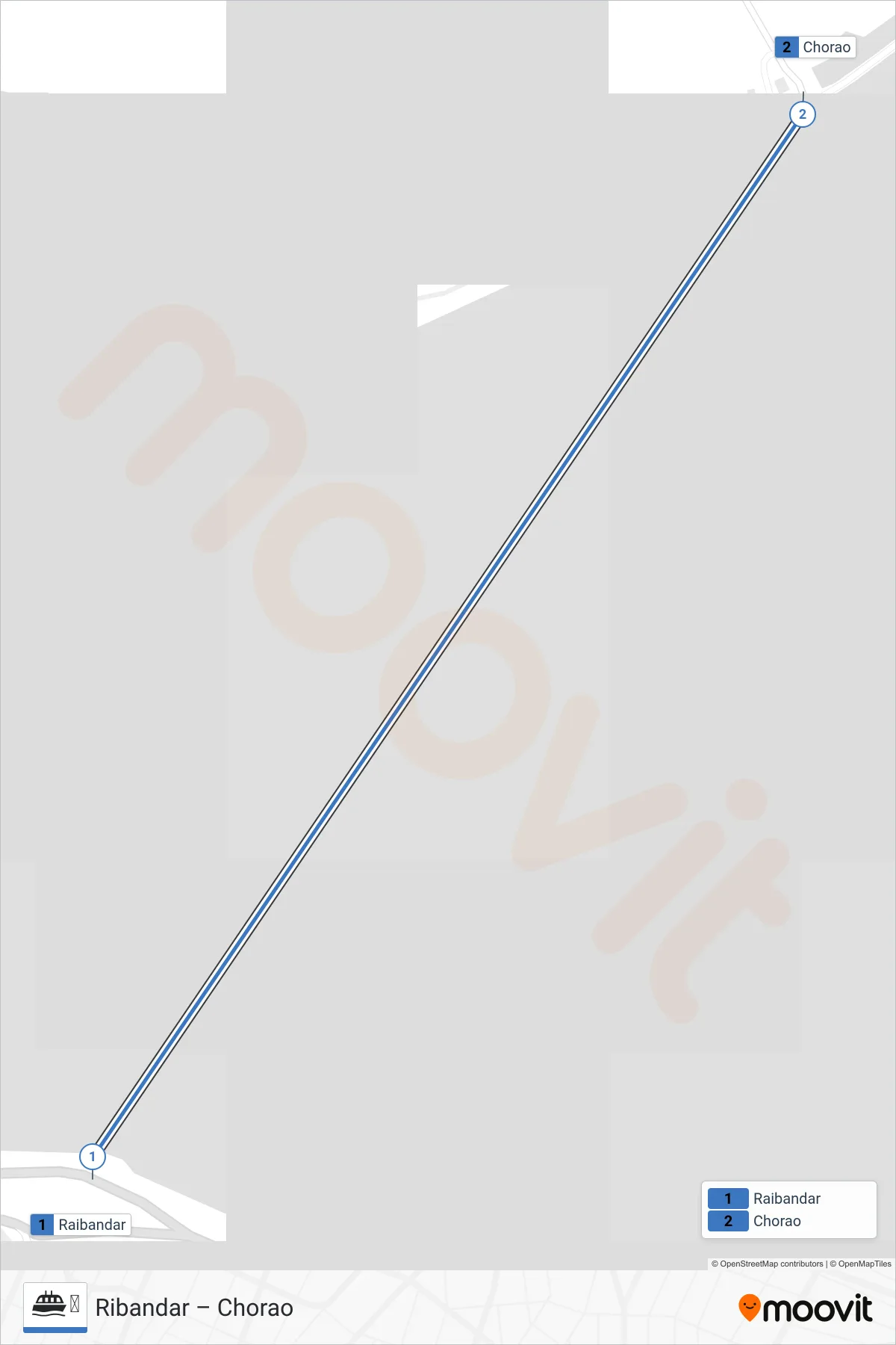 ⛴ ferry Line (Chorao) route and stops on a map