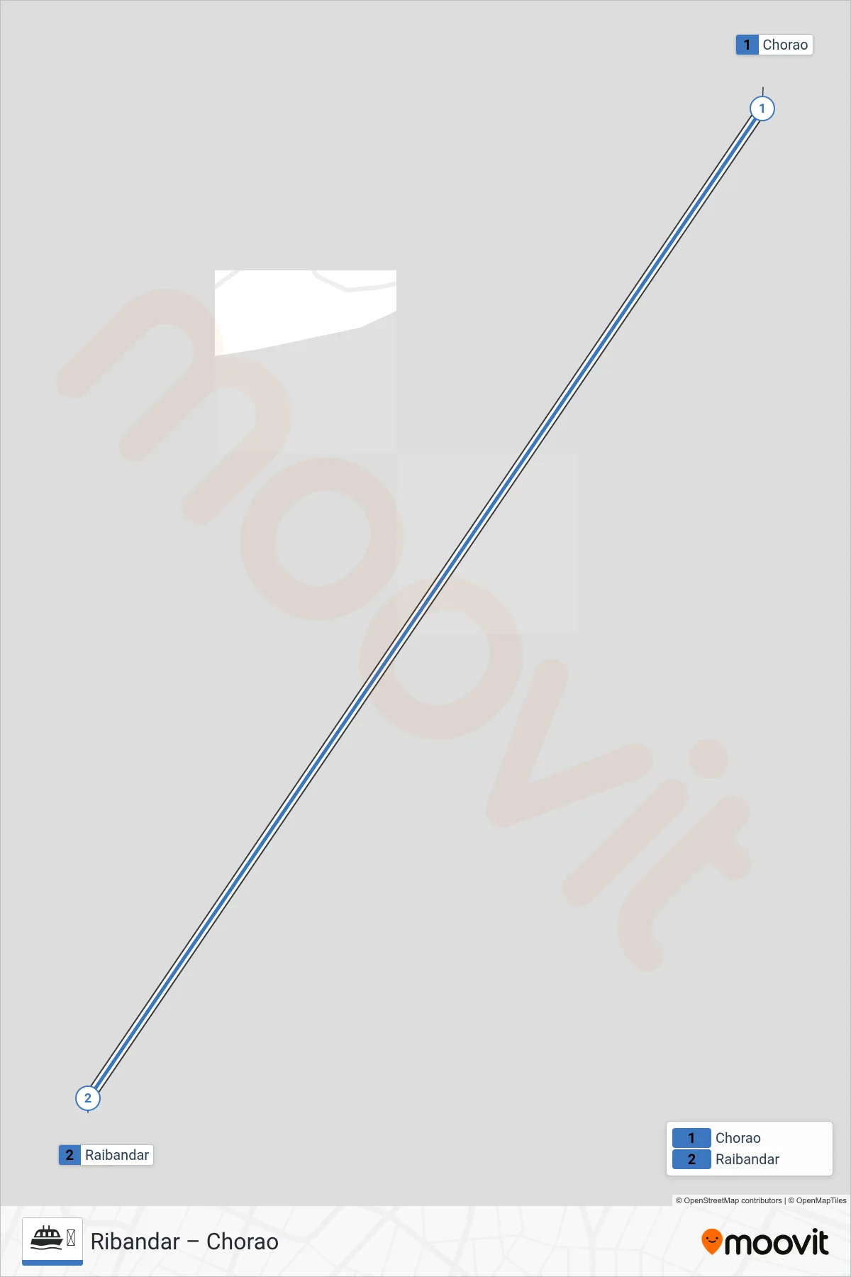 ⛴ ferry Line (Ribandar) route and stops on a map