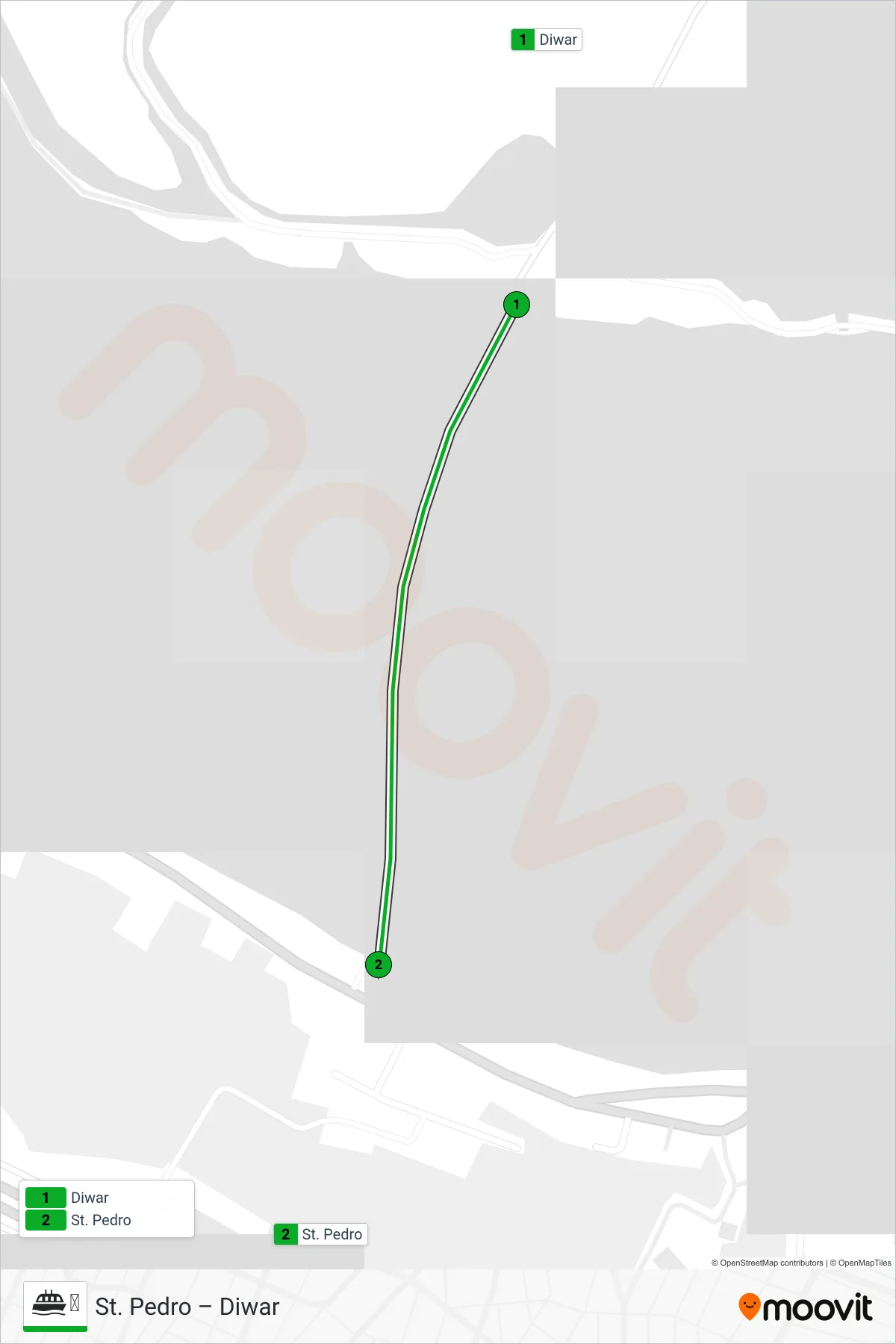 ⛴ ferry Line (Diwar) route and stops on a map
