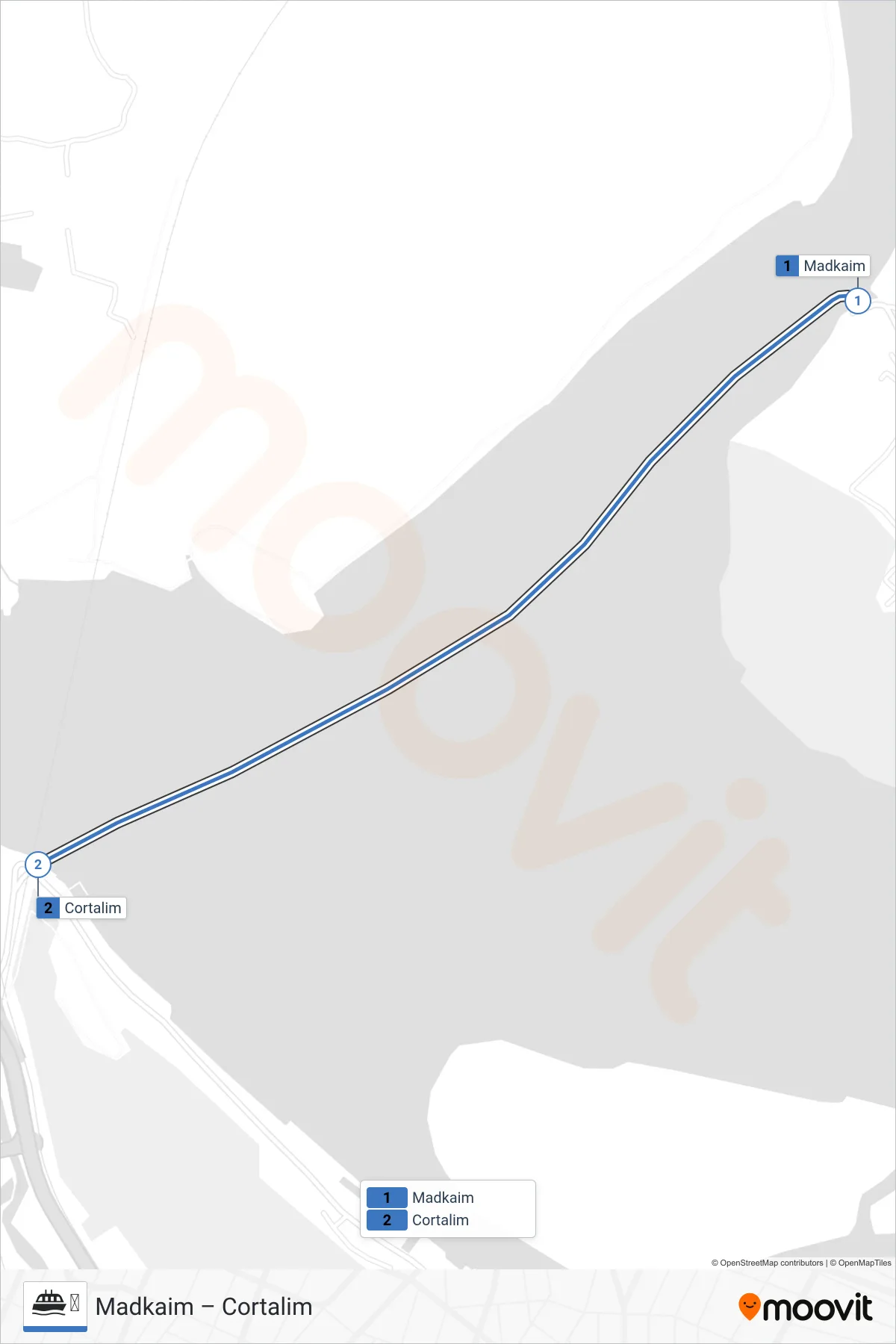 ⛴ ferry Line (Madkaim) route and stops on a map