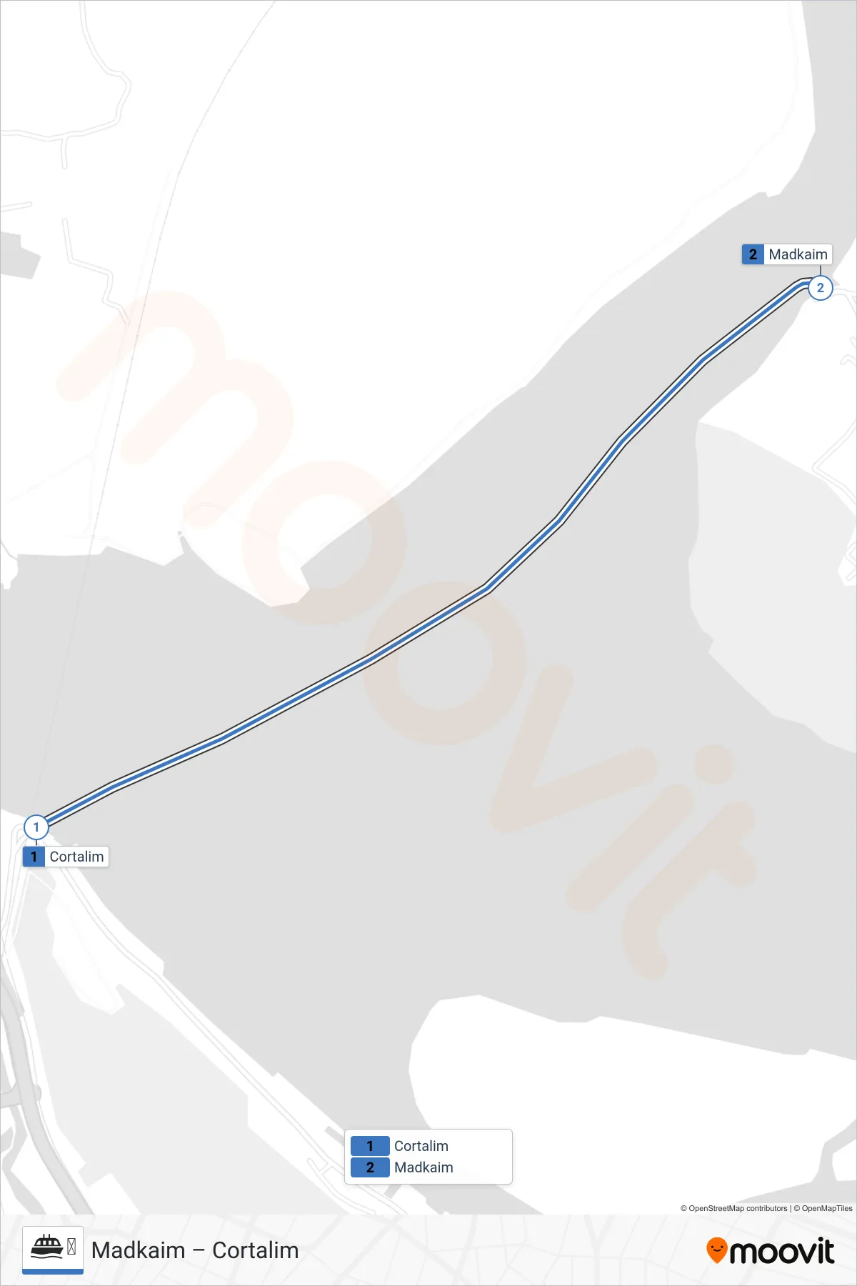 ⛴ ferry Line (Cortalim) route and stops on a map