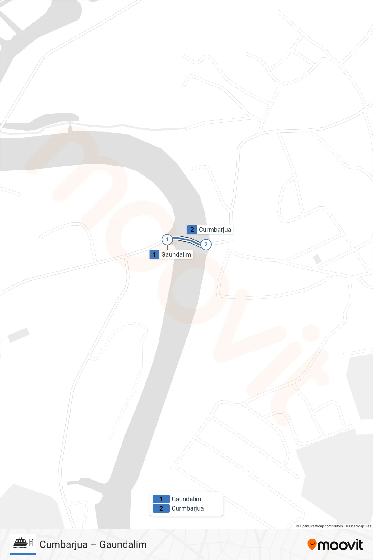 ⛴ ferry Line (Cumbarjua) route and stops on a map