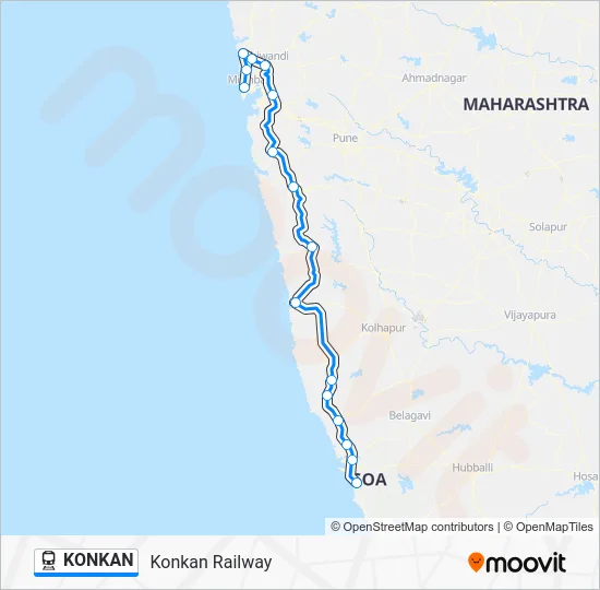 KONKAN Train Line Map
