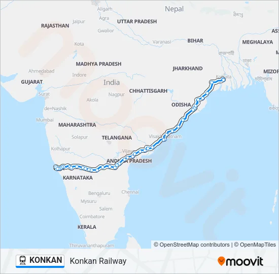 KONKAN Train Line Map