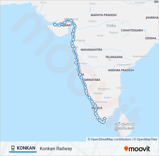 KONKAN Train Line Map