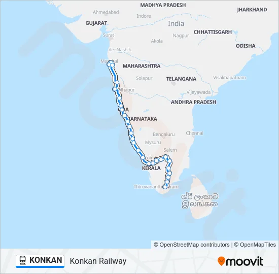 KONKAN Train Line Map