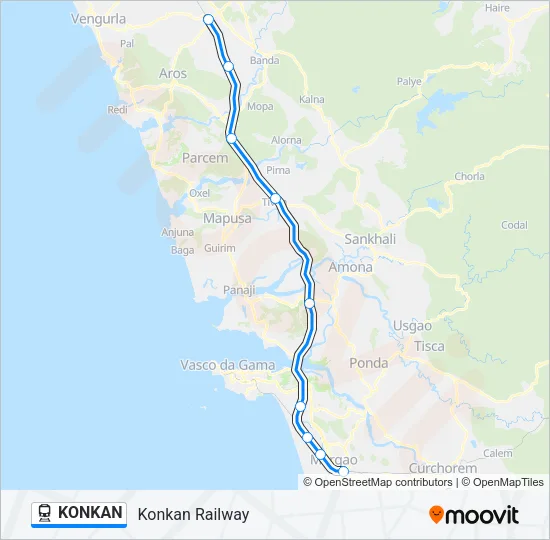 KONKAN Train Line Map
