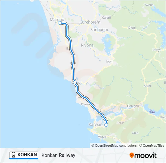 KONKAN Train Line Map
