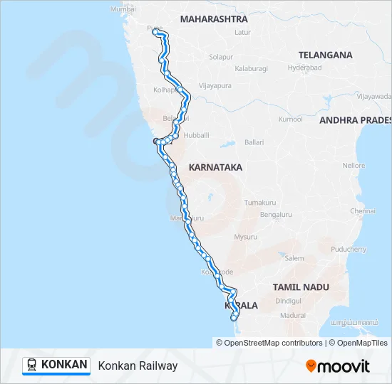 KONKAN Train Line Map