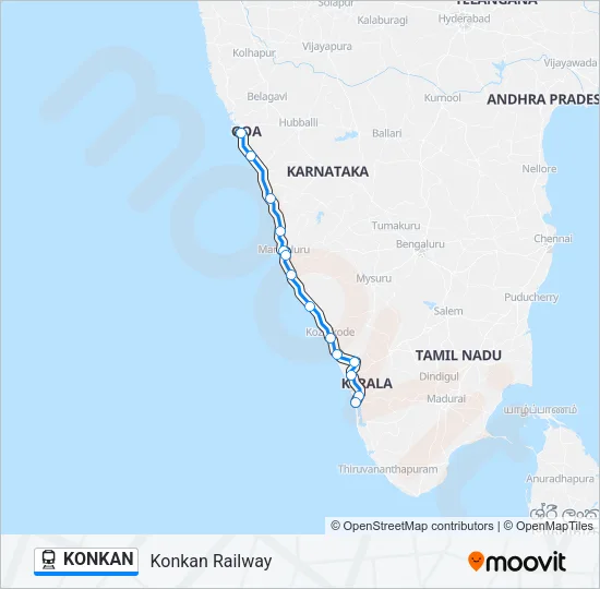 KONKAN Train Line Map