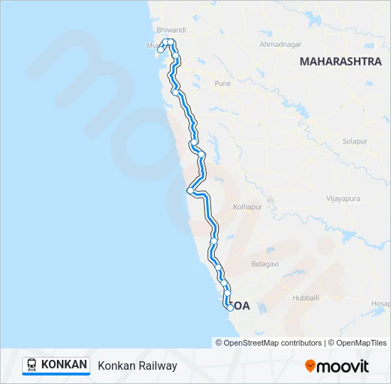 KONKAN Train Line Map