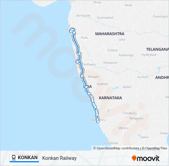 KONKAN Train Line Map