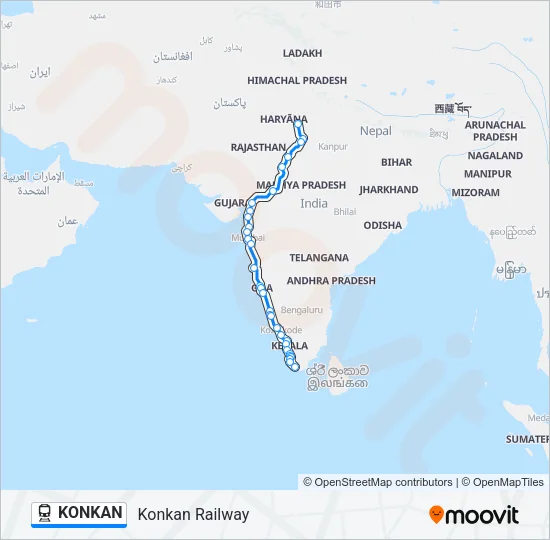 KONKAN Train Line Map
