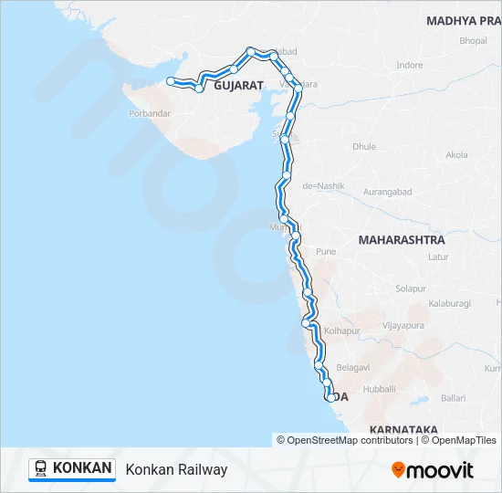 KONKAN Train Line Map