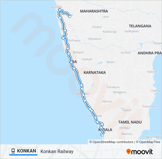 KONKAN Train Line Map