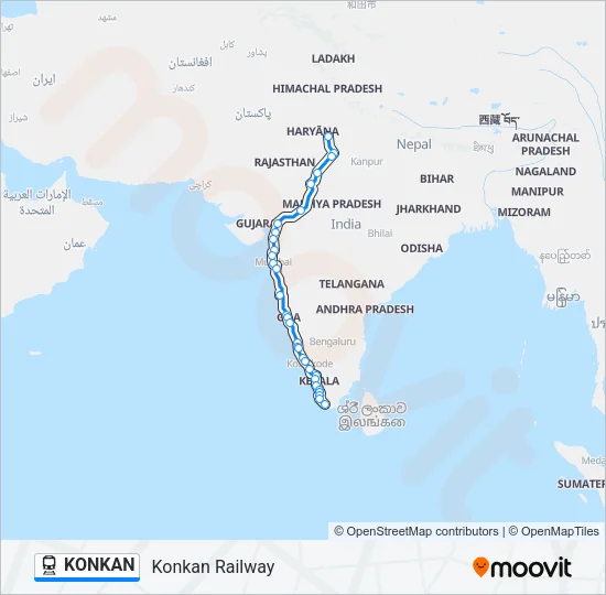 KONKAN Train Line Map