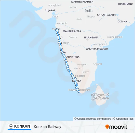 KONKAN Train Line Map