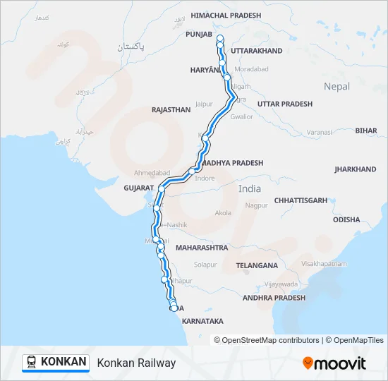 KONKAN Train Line Map