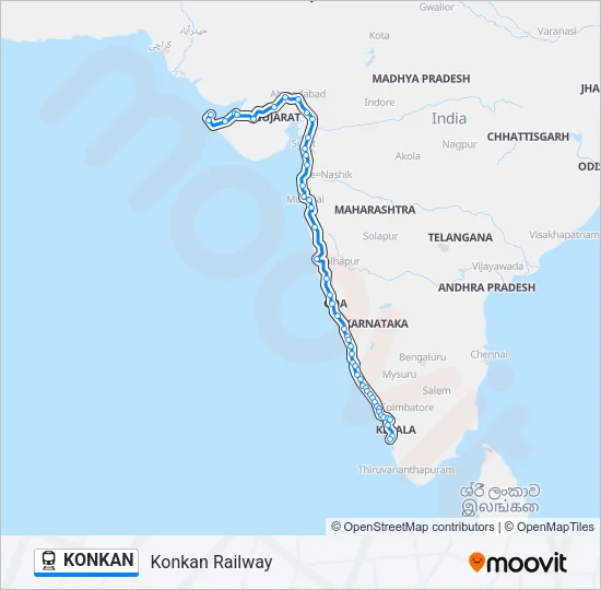 KONKAN Train Line Map