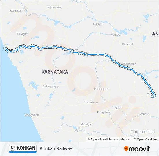 KONKAN Train Line Map