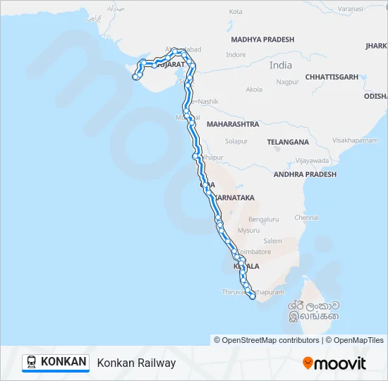 KONKAN Train Line Map