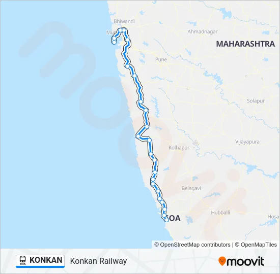 KONKAN Train Line Map