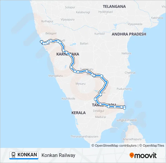 KONKAN Train Line Map