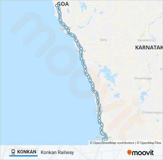 KONKAN Train Line Map