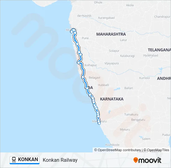 KONKAN Train Line Map