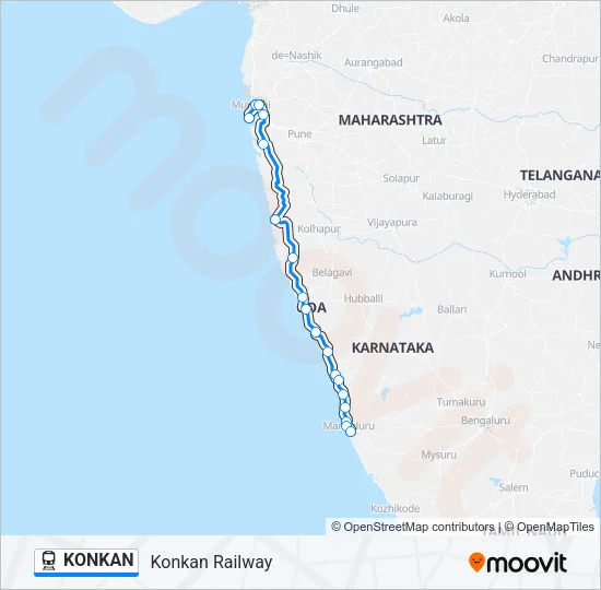 KONKAN Train Line Map
