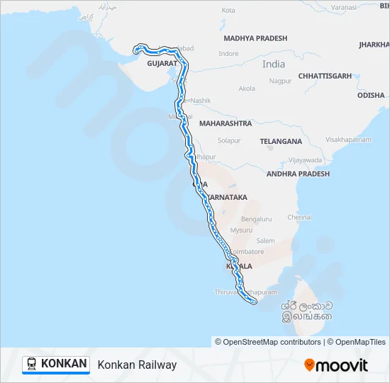 KONKAN Train Line Map