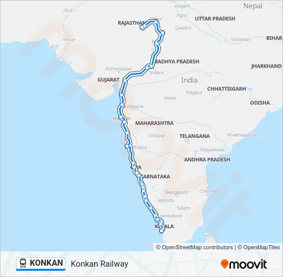 KONKAN Train Line Map