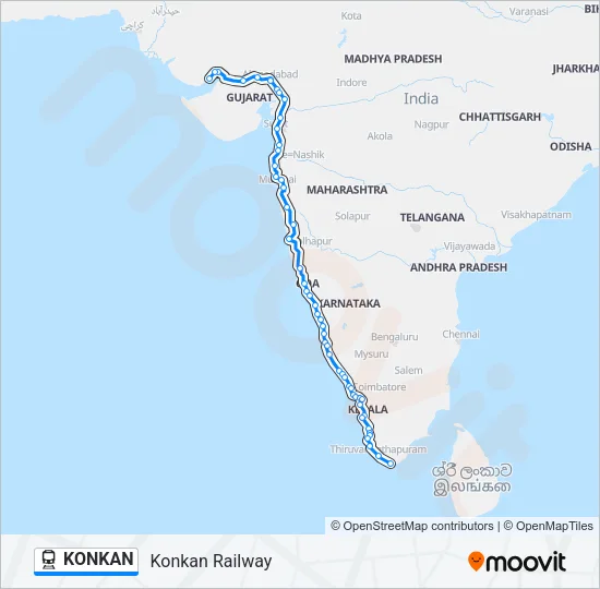 KONKAN Train Line Map