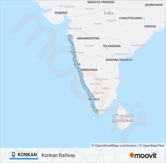 KONKAN Train Line Map