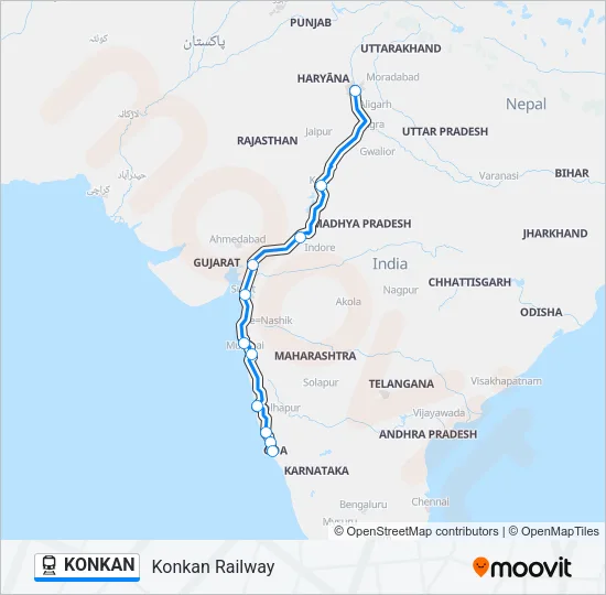 KONKAN Train Line Map