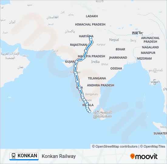 KONKAN Train Line Map