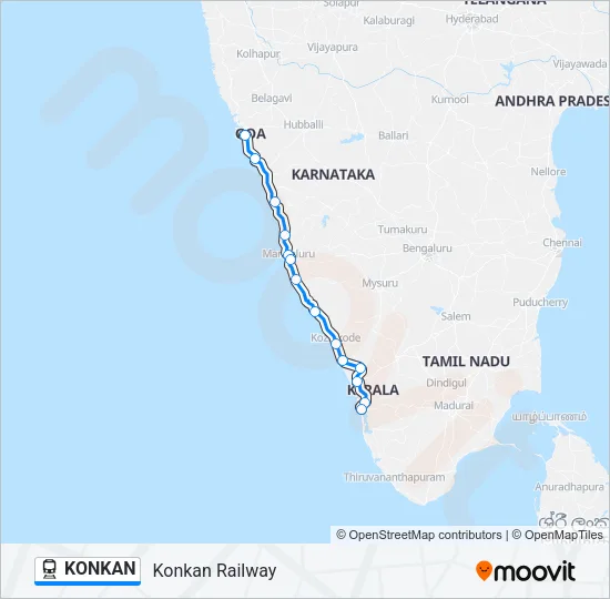 KONKAN Train Line Map