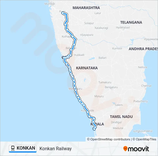 KONKAN Train Line Map