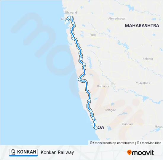 KONKAN Train Line Map