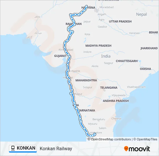 KONKAN Train Line Map