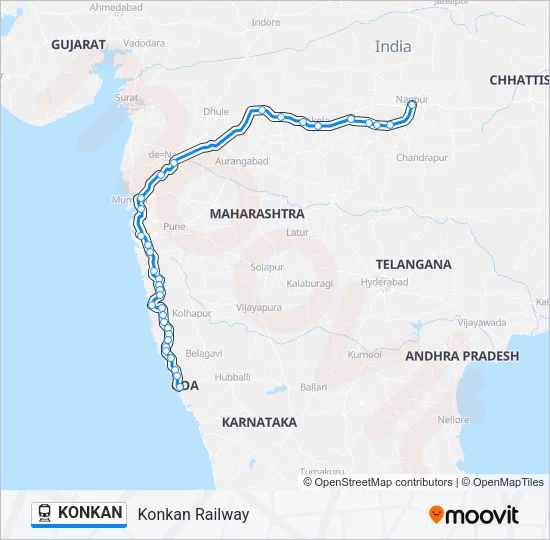 KONKAN Train Line Map