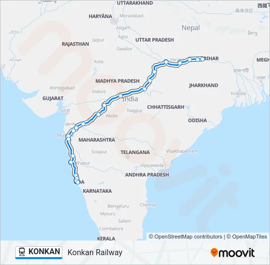 KONKAN Train Line Map