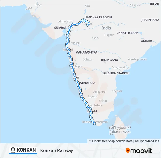 KONKAN Train Line Map