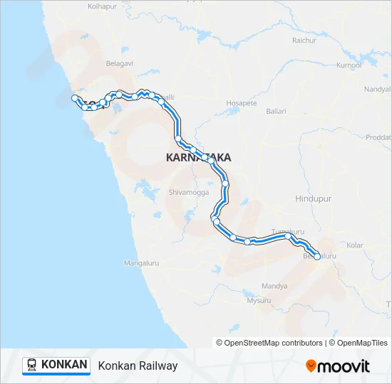 KONKAN Train Line Map