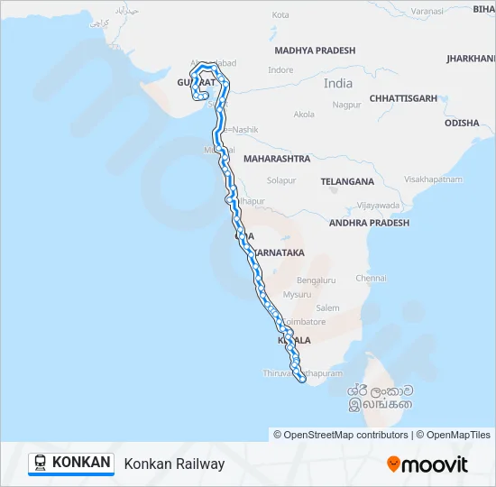 KONKAN Train Line Map