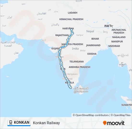 KONKAN Train Line Map