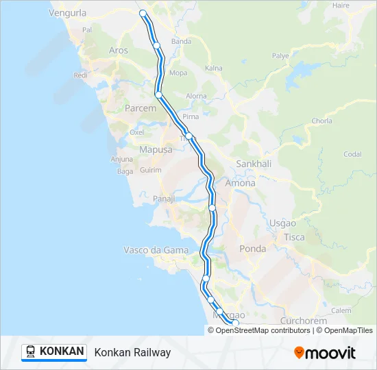 KONKAN Train Line Map